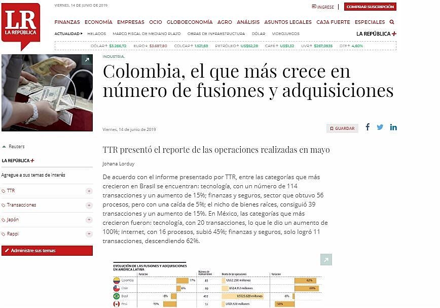 Colombia, el que ms crece en nmero de fusiones y adquisiciones